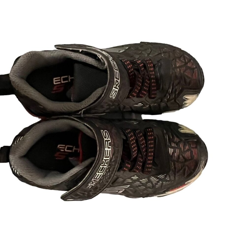 Skechers Sz 11 Black & Red Light Up Sneakers Shoes - Picture 9 of 9
